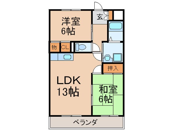 サンフラワ－ハイツＣの物件間取画像